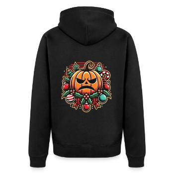 Effrayant Halloween Noël citrouille ambiance - Veste à capuche bio Premium Unisexe - noir - Dos - Nico (187cm)
