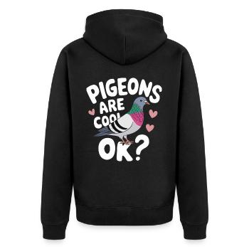 Pigeon Pigeons Animal Oiseau - Veste à capuche bio Premium Unisexe - noir - Dos - Nico (187cm)