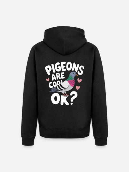 Taube Tauben Tier Vogel - Unisex Premium Bio Zip Hoodie - Schwarz