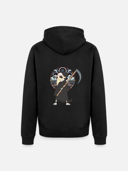 Medieval Grim Reaper Halloween Death - Unisex Premium Organic Zip Hoodie - black