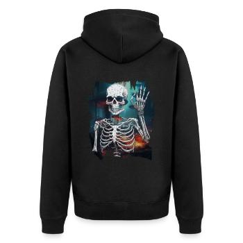 Halloween Geist Geister Naturliebhaber - Unisex Premium Bio Zip Hoodie - Schwarz - Hinten - Nico (187cm)