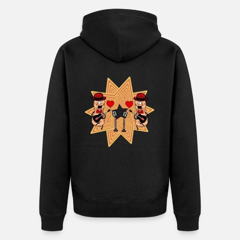 Peanut Musicien Guitariste Guitariste Peanuts - Veste à capuche bio Premium Unisexe - noir