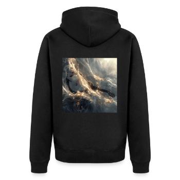 Banjo - Unisex Premium Bio Zip Hoodie - Schwarz - Hinten - Nico (187cm)