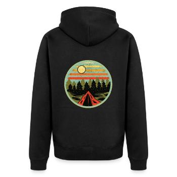 Rétro Vintage Nature Lover des années 80 des années 90 Sapin - Veste à capuche bio Premium Unisexe - noir - Dos - Nico (187cm)