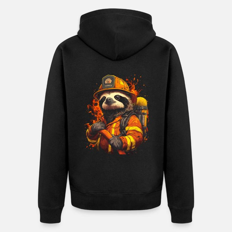 Paresseux de pompier - Veste à capuche bio Premium Unisexe - noir