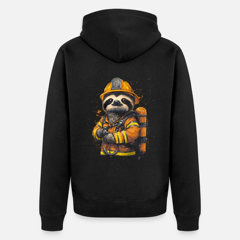 Paresseux de pompier - Veste à capuche bio Premium Unisexe - noir