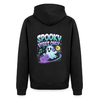 Muschel Strand Szene Serene Ozean Landschaft - Unisex Premium Bio Zip Hoodie - Schwarz - Hinten - Nico (187cm)
