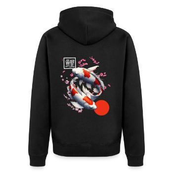 carpe koï japonaise poisson nishikigoi - Veste à capuche bio Premium Unisexe - noir - Dos - Nico (187cm)