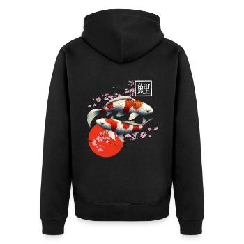 carpe koï japonaise poisson nishikigoi - Veste à capuche bio Premium Unisexe - noir - Dos - Nico (187cm)