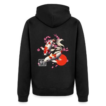 carpe koï japonaise poisson nishikigoi - Veste à capuche bio Premium Unisexe - noir - Dos - Nico (187cm)