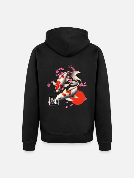 Japanse Koi Karper Nishikigoi Vissen - Uniseks Premium bio ziphoodie - zwart