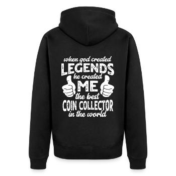 Meilleur collectionneur de pièces de monnaie Légende - Veste à capuche bio Premium Unisexe - noir - Dos - Nico (187cm)