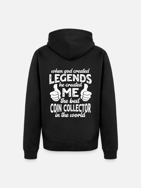 Bester Münzsammler Legende - Unisex Premium Bio Zip Hoodie - Schwarz