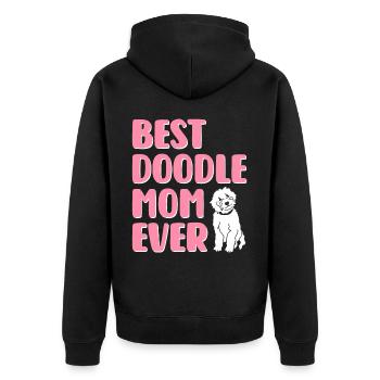 Best Doodle Mom Ever Golden Doodle Dogs - Unisex Premium Organic Zip Hoodie - black - Back - Nico (187cm)