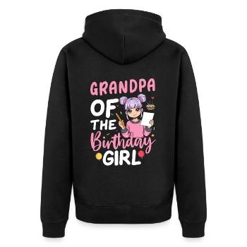 Papi de la fille d’anniversaire - Veste à capuche bio Premium Unisexe - noir - Dos - Nico (187cm)