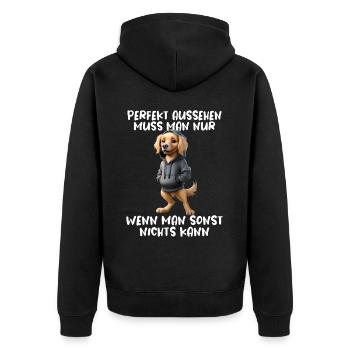 chien drôle disant amoureux des animaux chien drôle chien - Veste à capuche bio Premium Unisexe - noir - Dos - Nico (187cm)