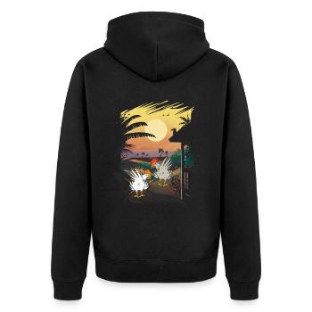 Mexiko Huhn Hühner Farm Geflügel Wilder Westen - Unisex Premium Bio Zip Hoodie - Schwarz - Hinten - Nico (187cm)