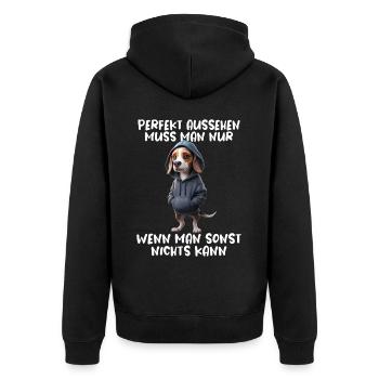 chien drôle disant amoureux des animaux chien drôle chien - Veste à capuche bio Premium Unisexe - noir - Dos - Nico (187cm)