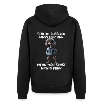 chien drôle disant amoureux des animaux chien drôle chien - Veste à capuche bio Premium Unisexe - noir - Dos - Nico (187cm)