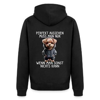 chien drôle disant amoureux des animaux chien drôle chien - Veste à capuche bio Premium Unisexe - noir - Dos - Nico (187cm)