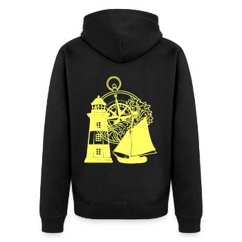 Phare maritime Boussole Voilier Navire - Veste à capuche bio Premium Unisexe - noir - Dos - Nico (187cm)