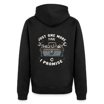 Just One More I Promise Craftsmen Crafts - Unisex Premium Organic Zip Hoodie - black - Back - Nico (187cm)