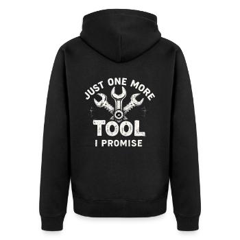 Just One More I Promise Craftsmen Crafts - Unisex Premium Organic Zip Hoodie - black - Back - Nico (187cm)