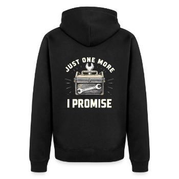 Just One More I Promise Craftsmen Crafts - Unisex Premium Organic Zip Hoodie - black - Back - Nico (187cm)