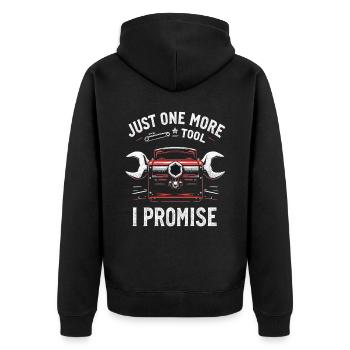 Just One More I Promise Craftsmen Crafts - Unisex Premium Organic Zip Hoodie - black - Back - Nico (187cm)