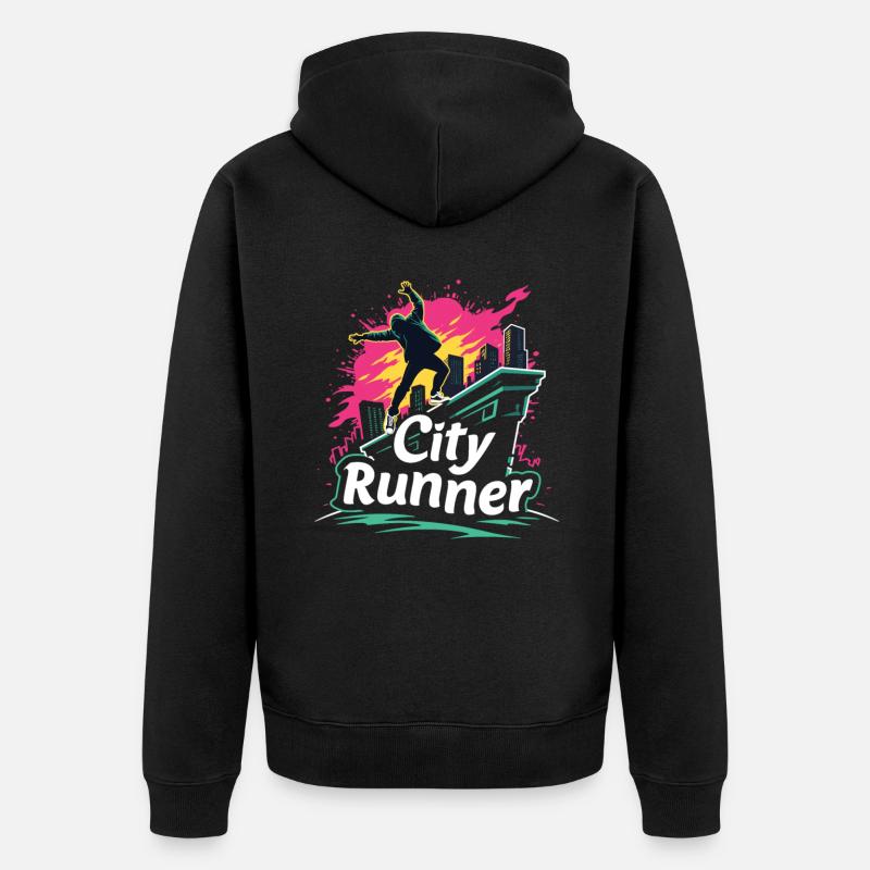 City Runner Stadtläufer - Veste à capuche bio Premium Unisexe - noir