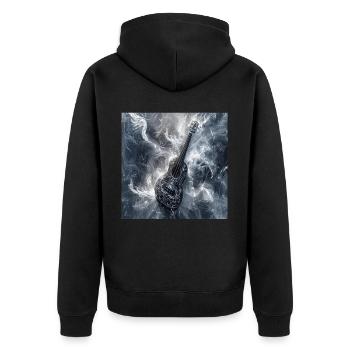 Ukulele - Unisex Premium Bio Zip Hoodie - Schwarz - Hinten - Nico (187cm)