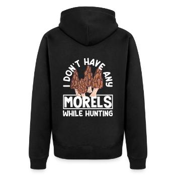 Pilzsammler Keine Morcheln Beim Jagen - Unisex Premium Bio Zip Hoodie - Schwarz - Hinten - Nico (187cm)