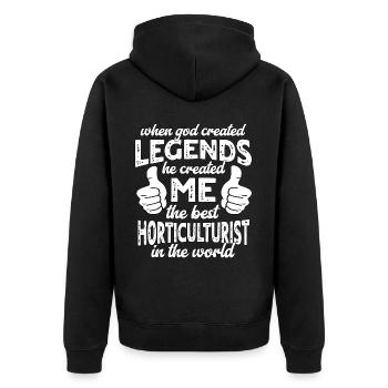 Légende du meilleur horticulteur - Veste à capuche bio Premium Unisexe - noir - Dos - Nico (187cm)