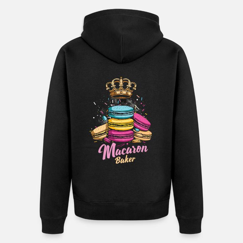 Macaron lovers Macaron Baker - Unisex Premium Organic Zip Hoodie - black