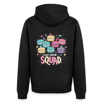 Amateurs de macarons Macaron Baker - Veste à capuche bio Premium Unisexe - noir - Dos - Nico (187cm)