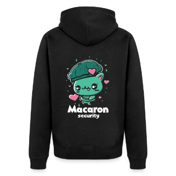 Amateurs de macarons Macaron Baker - Veste à capuche bio Premium Unisexe - noir - Dos - Nico (187cm)