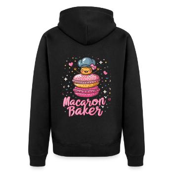 Amateurs de macarons Macaron Baker - Veste à capuche bio Premium Unisexe - noir - Dos - Nico (187cm)