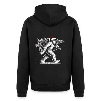 Yéti de Noël avec arbre de Noël - Veste à capuche bio Premium Unisexe - noir - Dos - Nico (187cm)