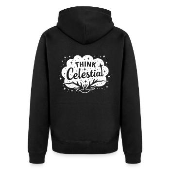 Cosmic Energy Life Energy Universal Force - Unisex Premium Organic Zip Hoodie - black - Back - Nico (187cm)