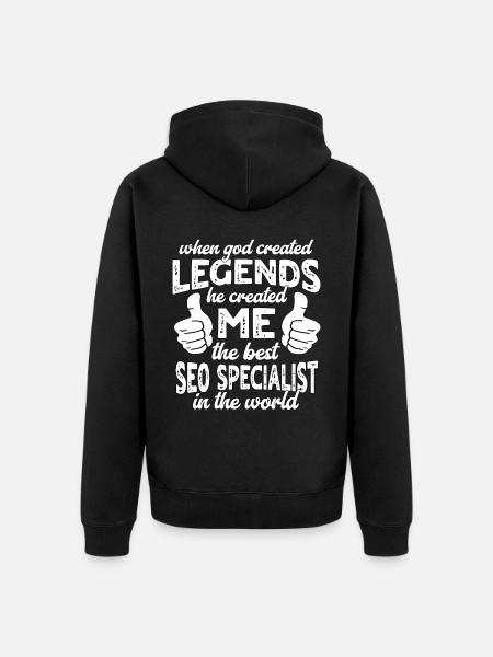 Best SEO Manager Legend - Unisex Premium Organic Zip Hoodie - black