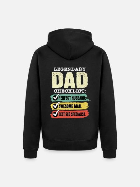 Dad SEO Manager Father's Day - Unisex Premium Organic Zip Hoodie - black