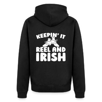 Irish Dance Irischer Tanz - Unisex Premium Bio Zip Hoodie - Schwarz - Hinten - Nico (187cm)