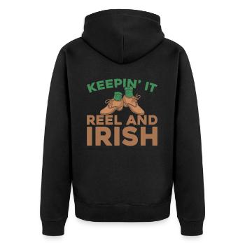 Irish Dance Irischer Tanz - Unisex Premium Bio Zip Hoodie - Schwarz - Hinten - Nico (187cm)