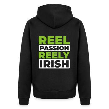 Danse Irlandaise Irischer Tanz - Veste à capuche bio Premium Unisexe - noir - Dos - Nico (187cm)