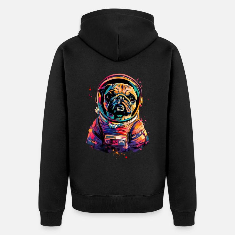 Mops - Unisex Premium Bio Zip Hoodie - Schwarz