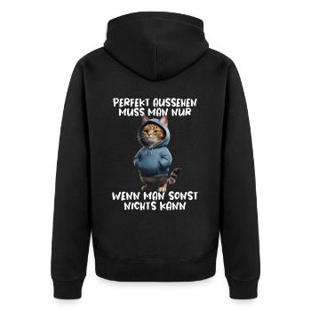 Drôle de chats disant amoureux des animaux Drôle de chat chat - Veste à capuche bio Premium Unisexe - noir - Dos - Nico (187cm)