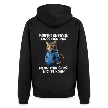 Drôle de chats disant amoureux des animaux Drôle de chat chat - Veste à capuche bio Premium Unisexe - noir - Dos - Nico (187cm)