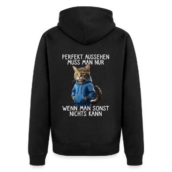 Drôle de chats disant amoureux des animaux Drôle de chat chat - Veste à capuche bio Premium Unisexe - noir - Dos - Nico (187cm)