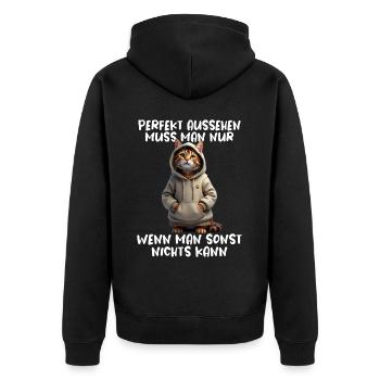 Drôle de chats disant amoureux des animaux Drôle de chat chat - Veste à capuche bio Premium Unisexe - noir - Dos - Nico (187cm)