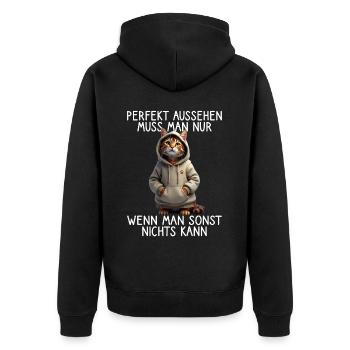 Drôle de chats disant amoureux des animaux Drôle de chat chat - Veste à capuche bio Premium Unisexe - noir - Dos - Nico (187cm)